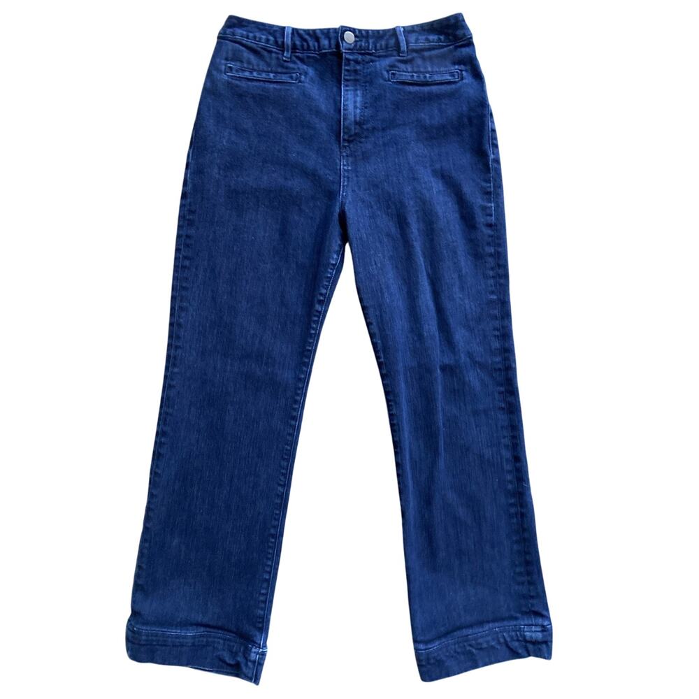 Ann Mashburn Jeans Women Sz 29 Dark Indigo High Rise Stretch Sloane Trouser